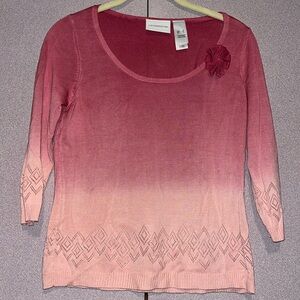 Liz Claiborne pink ombré lightweight sweater